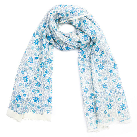 Block Printed Cashmere Scarf - Gartika