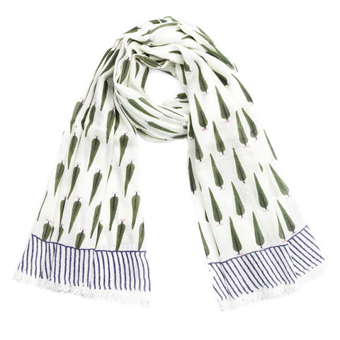 Block Printed Cashmere Scarf - Gartika