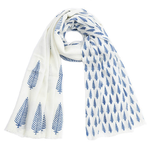 Block Printed Cashmere Scarf - Gartika
