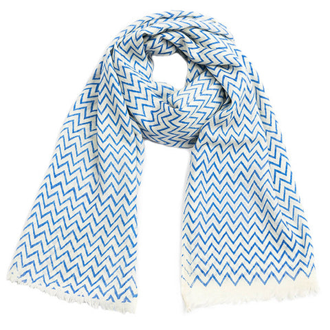 Block Printed Cashmere Scarf - Gartika